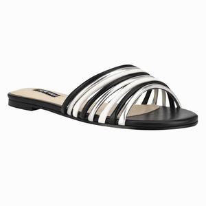 Nine West Links Flat Slippers Zilver/Zwart/Wit Nederland | UWV-851940